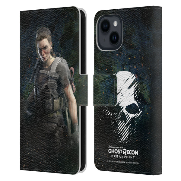 Tom Clancy's Ghost Recon Breakpoint Character Art Fury Leather Book Wallet Case Cover For Apple iPhone 15