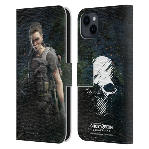 Tom Clancy's Ghost Recon Breakpoint Character Art Fury Leather Book Wallet Case Cover For Apple iPhone 15 Plus
