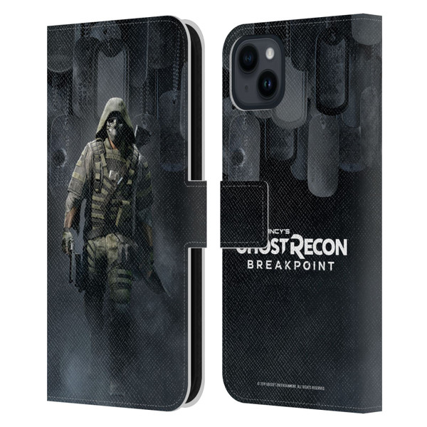 Tom Clancy's Ghost Recon Breakpoint Character Art Walker Poster Leather Book Wallet Case Cover For Apple iPhone 15 Plus