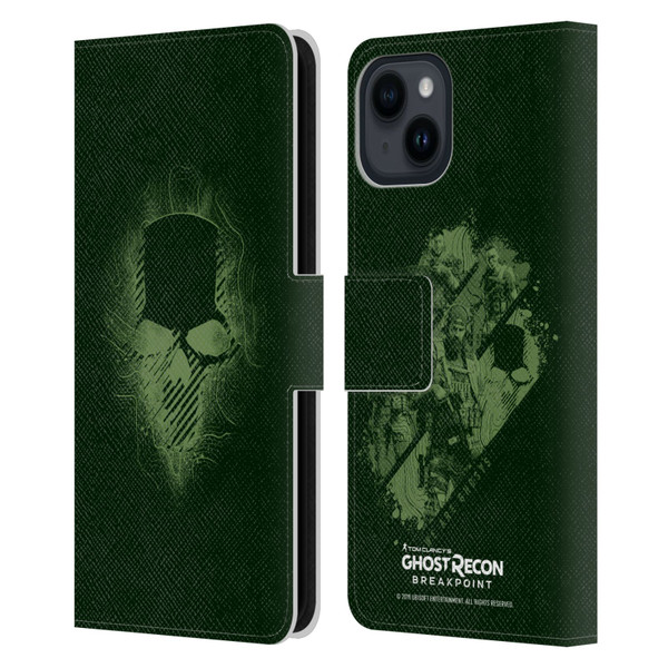 Tom Clancy's Ghost Recon Breakpoint Graphics Ghosts Logo Leather Book Wallet Case Cover For Apple iPhone 15