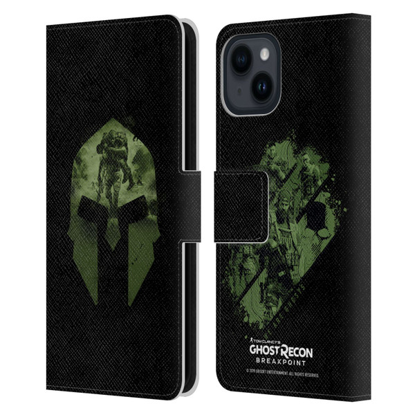 Tom Clancy's Ghost Recon Breakpoint Graphics Nomad Logo Leather Book Wallet Case Cover For Apple iPhone 15