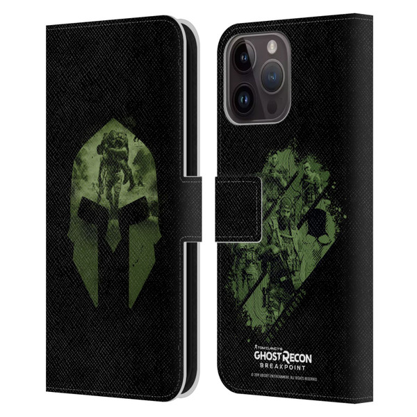 Tom Clancy's Ghost Recon Breakpoint Graphics Nomad Logo Leather Book Wallet Case Cover For Apple iPhone 15 Pro Max