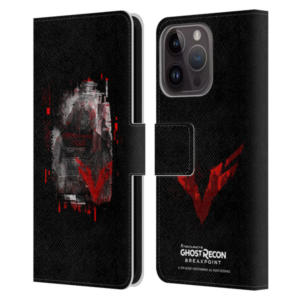 Tom Clancy's Ghost Recon Breakpoint Graphics Wolves Leather Book Wallet Case Cover For Apple iPhone 15 Pro