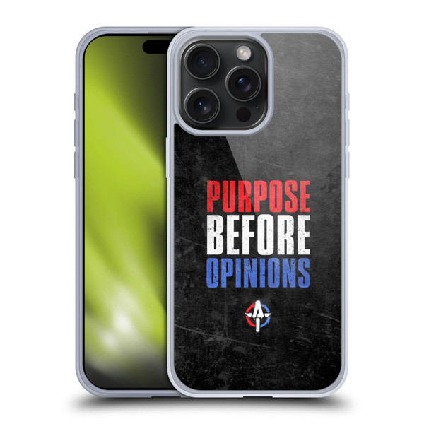 WWE Austin Theory Purpose Before Opinions Soft Gel Case for Apple iPhone 15 Pro Max