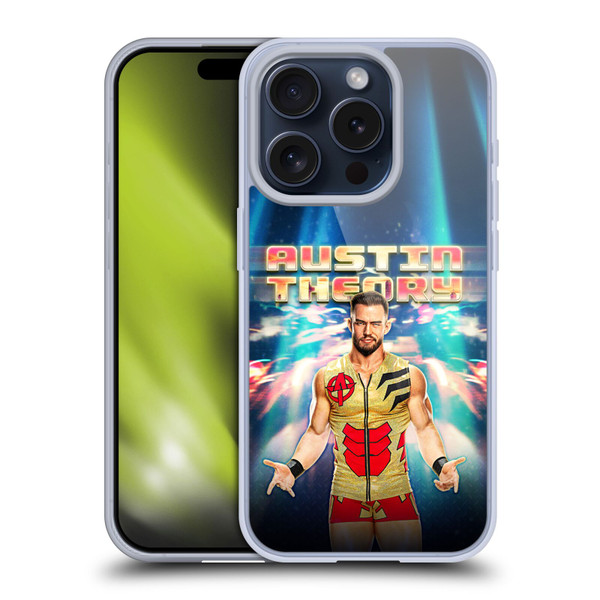 WWE Austin Theory Portrait Soft Gel Case for Apple iPhone 15 Pro
