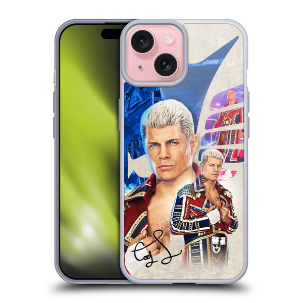 WWE Cody Rhodes Superstar Graphics Soft Gel Case for Apple iPhone 15 & MagSafe