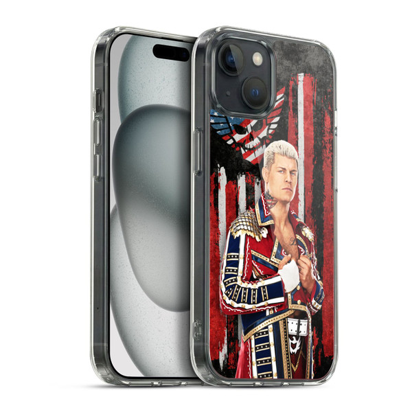 WWE Cody Rhodes American Nightmare Flag Soft Gel Case for Apple iPhone 15 Plus & MagSafe