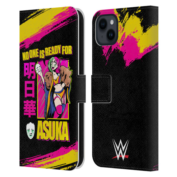 WWE Asuka No One Is Ready Leather Book Wallet Case Cover For Apple iPhone 15 Plus
