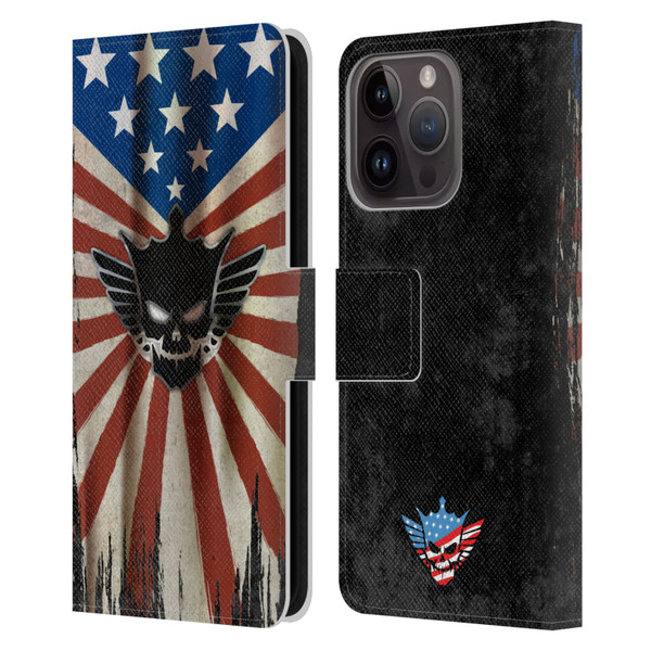 WWE Cody Rhodes Distressed Flag Leather Book Wallet Case Cover For Apple iPhone 15 Pro