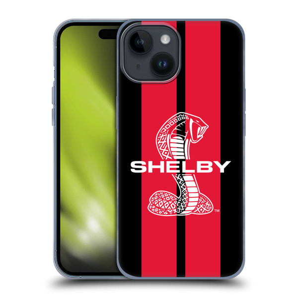 Shelby Car Graphics Red Soft Gel Case for Apple iPhone 15