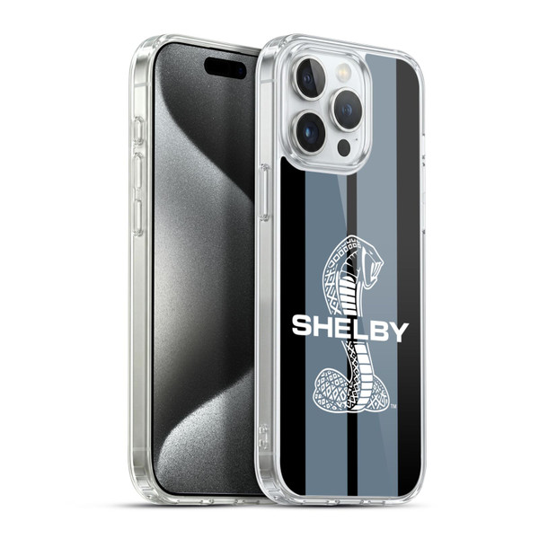 Shelby Car Graphics Gray Soft Gel Case for Apple iPhone 15 Pro Max & MagSafe