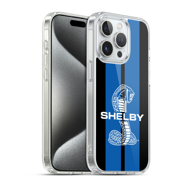 Shelby Car Graphics Blue Soft Gel Case for Apple iPhone 15 Pro & MagSafe