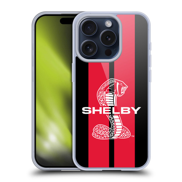 Shelby Car Graphics Red Soft Gel Case for Apple iPhone 15 Pro