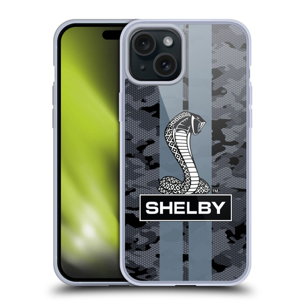 Shelby Logos Camouflage Soft Gel Case for Apple iPhone 15 Plus