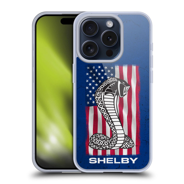 Shelby Logos American Flag Soft Gel Case for Apple iPhone 15 Pro