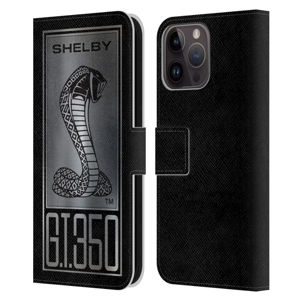 Shelby Car Graphics GT350 Leather Book Wallet Case Cover For Apple iPhone 15 Pro Max