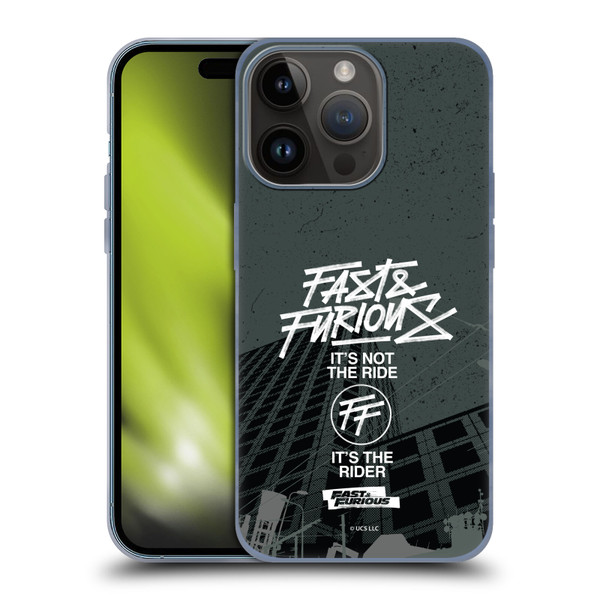 Fast & Furious Franchise Fast Fashion Street Style Logo Soft Gel Case for Apple iPhone 15 Pro