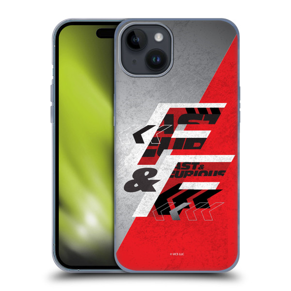 Fast & Furious Franchise Logo Art F&F Red Soft Gel Case for Apple iPhone 15 Plus