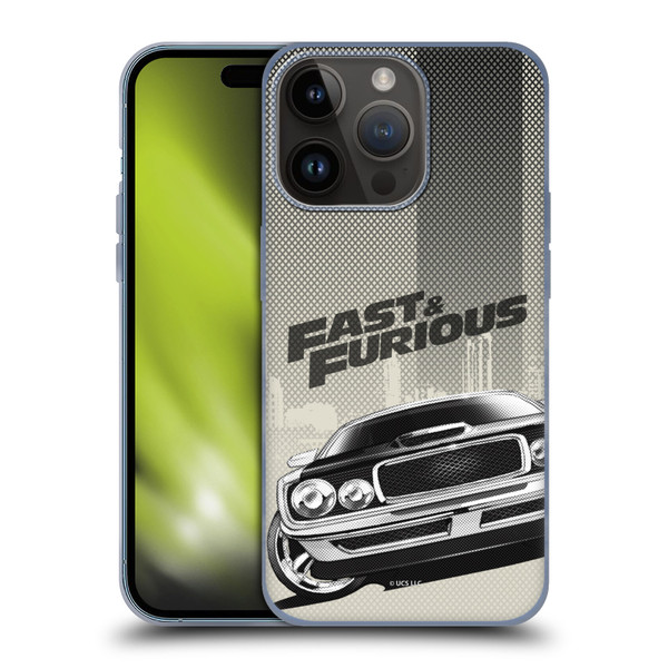Fast & Furious Franchise Logo Art Halftone Car Soft Gel Case for Apple iPhone 15 Pro