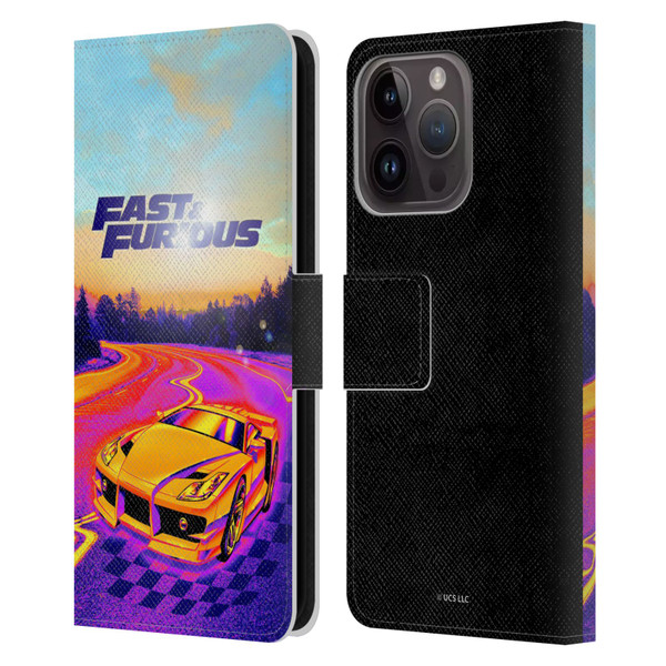 Fast & Furious Franchise Fast Fashion Colourful Car Leather Book Wallet Case Cover For Apple iPhone 15 Pro