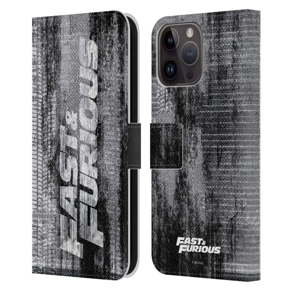 Fast & Furious Franchise Logo Art Tire Skid Marks Leather Book Wallet Case Cover For Apple iPhone 15 Pro Max