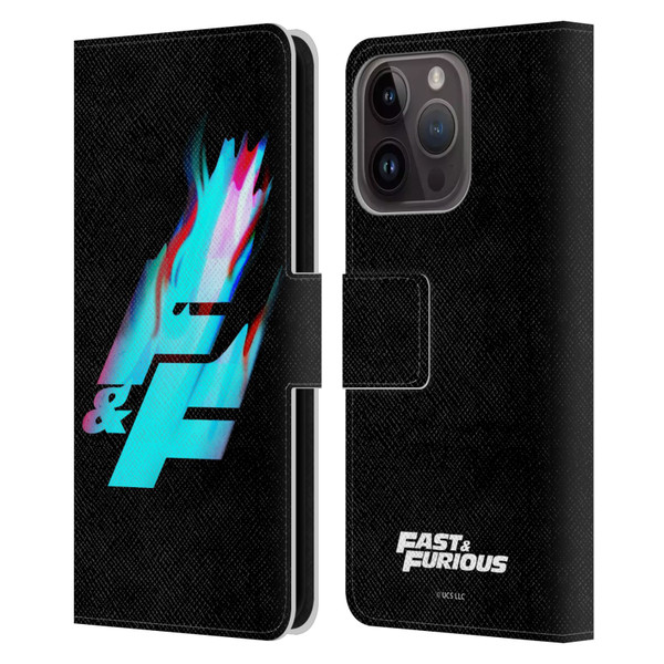 Fast & Furious Franchise Logo Art F&F Black Leather Book Wallet Case Cover For Apple iPhone 15 Pro