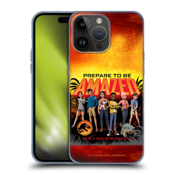 Jurassic World: Camp Cretaceous Character Art Amazed Soft Gel Case for Apple iPhone 15 Pro Max
