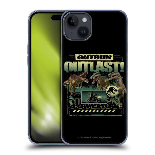 Jurassic World: Camp Cretaceous Dinosaur Graphics Outlast Soft Gel Case for Apple iPhone 15 Plus