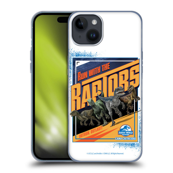 Jurassic World: Camp Cretaceous Dinosaur Graphics Run Soft Gel Case for Apple iPhone 15 Plus