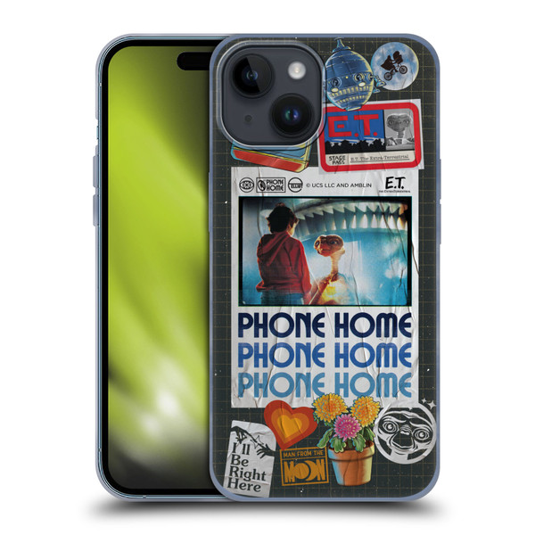 E.T. Graphics Phone Home Collage Soft Gel Case for Apple iPhone 15