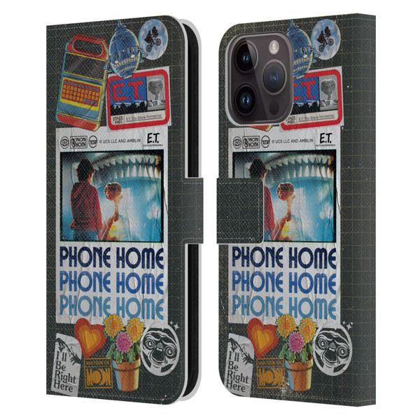 E.T. Graphics Phone Home Collage Leather Book Wallet Case Cover For Apple iPhone 15 Pro Max