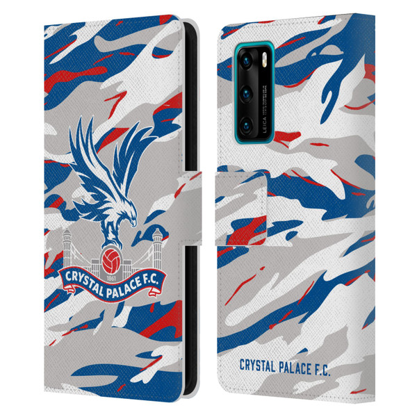 Crystal Palace FC Crest Camouflage Leather Book Wallet Case Cover For Huawei P40 5G