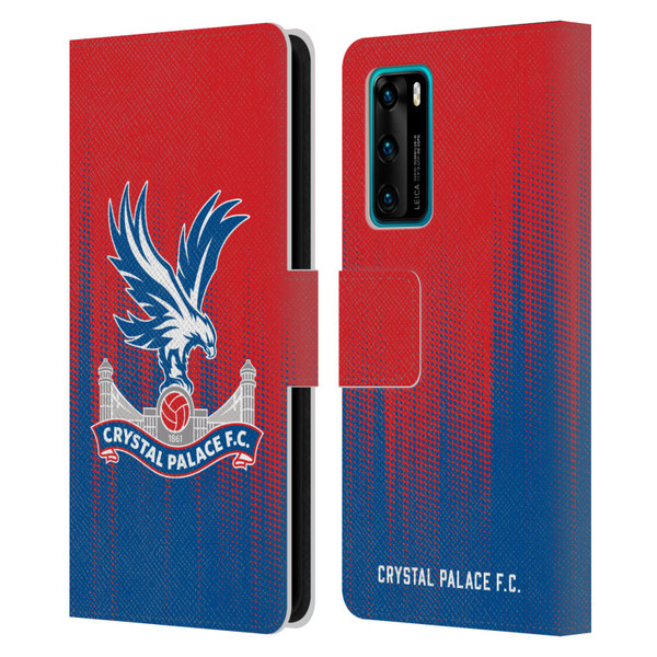 Crystal Palace FC Crest Halftone Leather Book Wallet Case Cover For Huawei P40 5G