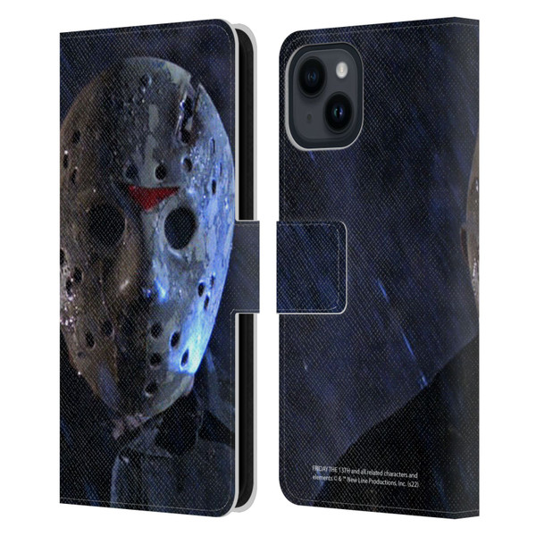 Friday the 13th: A New Beginning Graphics Jason Leather Book Wallet Case Cover For Apple iPhone 15