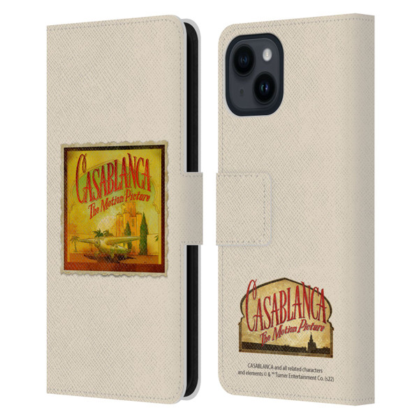 Casablanca Graphics Poster Leather Book Wallet Case Cover For Apple iPhone 15
