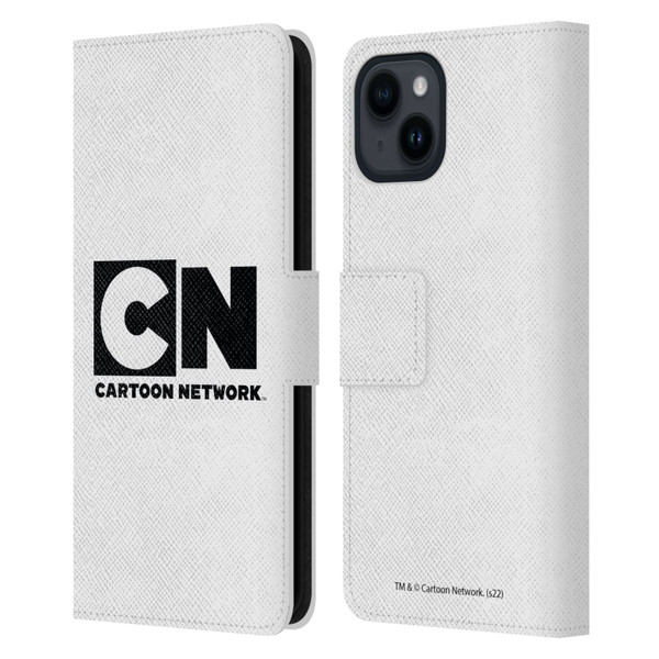 Cartoon Network Logo Plain Leather Book Wallet Case Cover For Apple iPhone 15