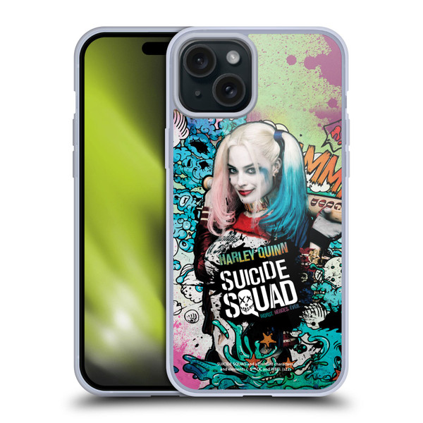 Suicide Squad 2016 Graphics Harley Quinn Poster Soft Gel Case for Apple iPhone 15 Plus