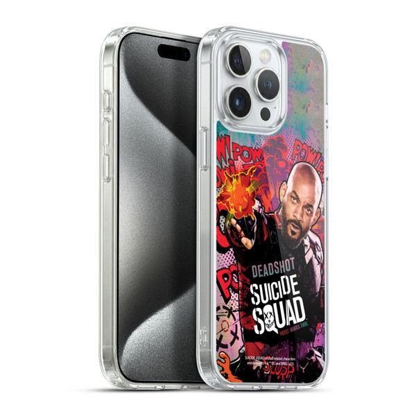 Suicide Squad 2016 Graphics Deadshot Poster Soft Gel Case for Apple iPhone 15 Pro Max & MagSafe
