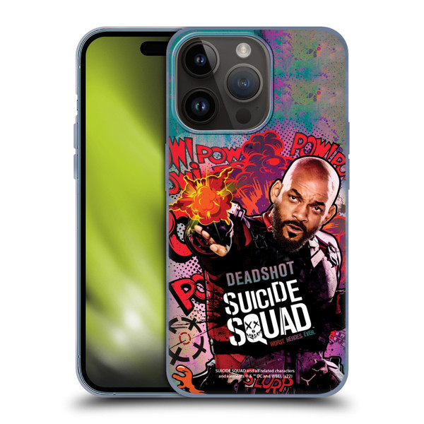 Suicide Squad 2016 Graphics Deadshot Poster Soft Gel Case for Apple iPhone 15 Pro