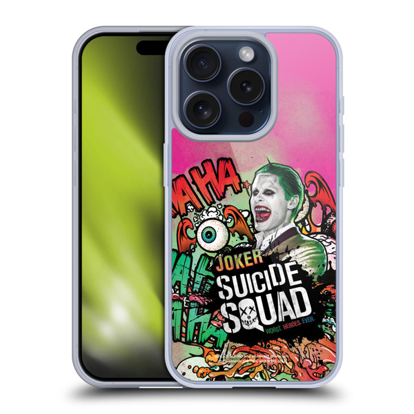 Suicide Squad 2016 Graphics Joker Poster Soft Gel Case for Apple iPhone 15 Pro & MagSafe