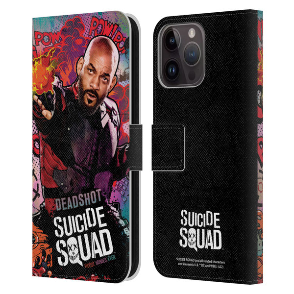Suicide Squad 2016 Graphics Deadshot Poster Leather Book Wallet Case Cover For Apple iPhone 15 Pro Max
