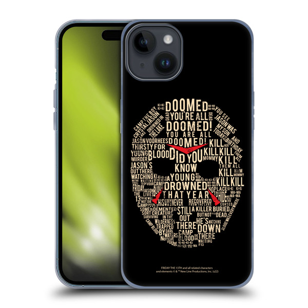 Friday the 13th 1980 Graphics Typography Soft Gel Case for Apple iPhone 15 Plus