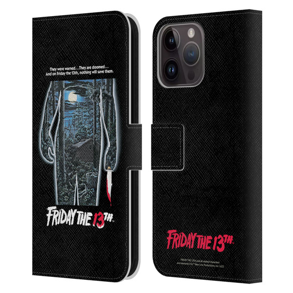 Friday the 13th 1980 Graphics Poster Leather Book Wallet Case Cover For Apple iPhone 15 Pro Max