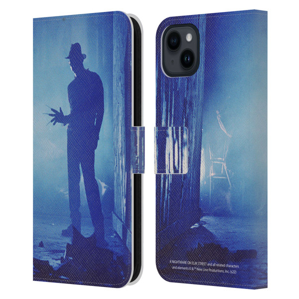 A Nightmare On Elm Street 3 Dream Warriors Graphics Freddy Leather Book Wallet Case Cover For Apple iPhone 15 Plus
