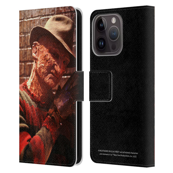 A Nightmare On Elm Street 3 Dream Warriors Graphics Freddy 3 Leather Book Wallet Case Cover For Apple iPhone 15 Pro