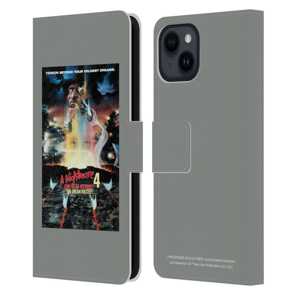 A Nightmare On Elm Street 4 The Dream Master Graphics Poster Leather Book Wallet Case Cover For Apple iPhone 15