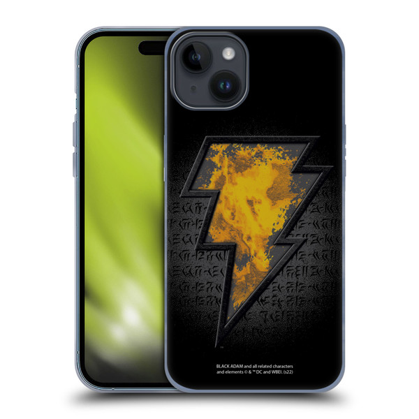 Black Adam Graphics Icon Soft Gel Case for Apple iPhone 15 Plus