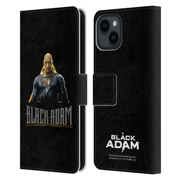 Black Adam Graphics Black Adam Leather Book Wallet Case Cover For Apple iPhone 15