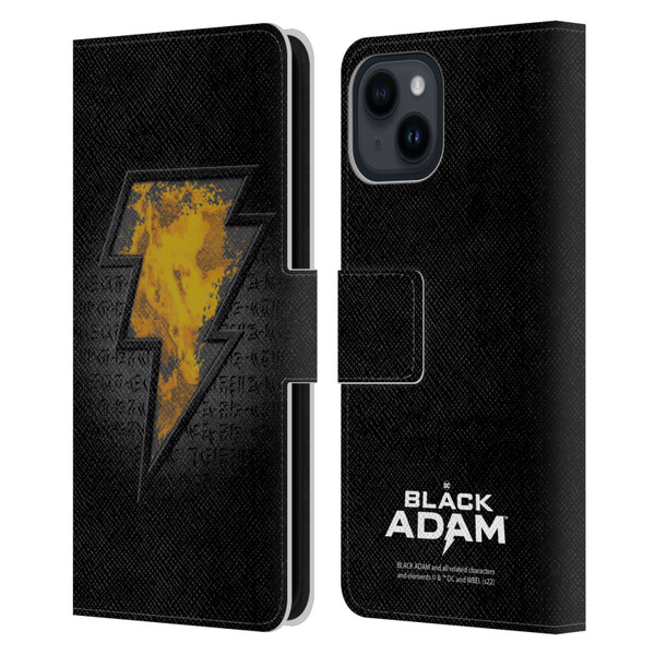 Black Adam Graphics Icon Leather Book Wallet Case Cover For Apple iPhone 15