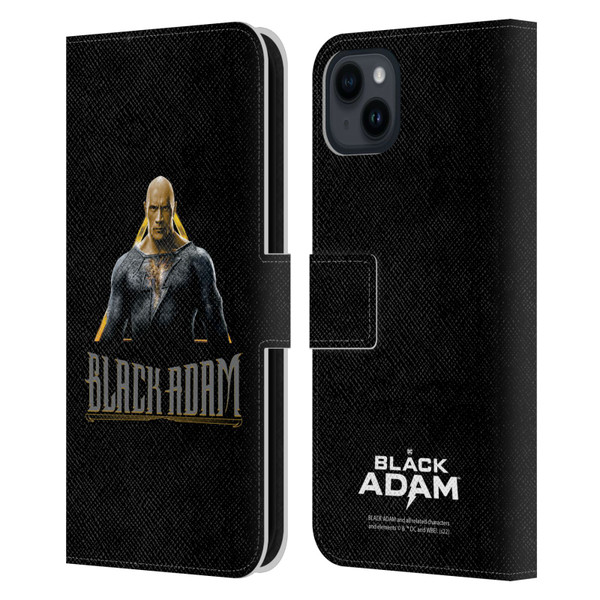 Black Adam Graphics Black Adam Leather Book Wallet Case Cover For Apple iPhone 15 Plus
